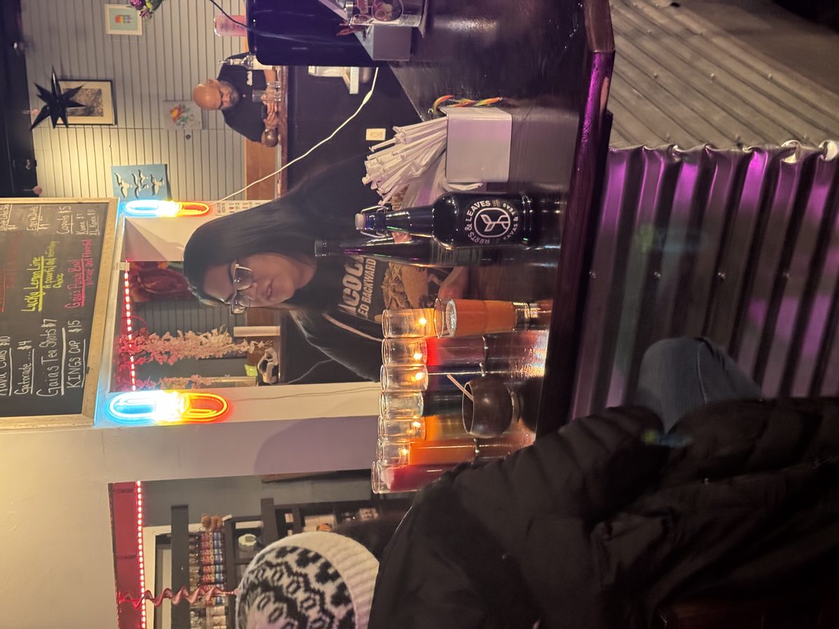 Behind the bar at Gaia's