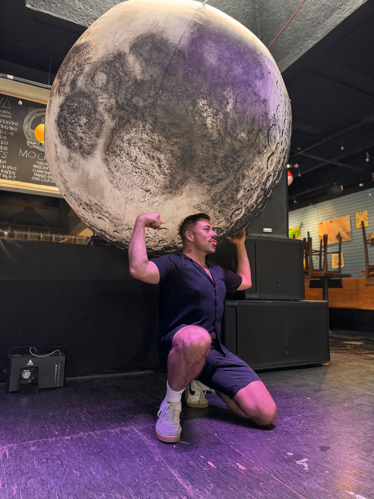 Jonjon holding the moon at Gaia's