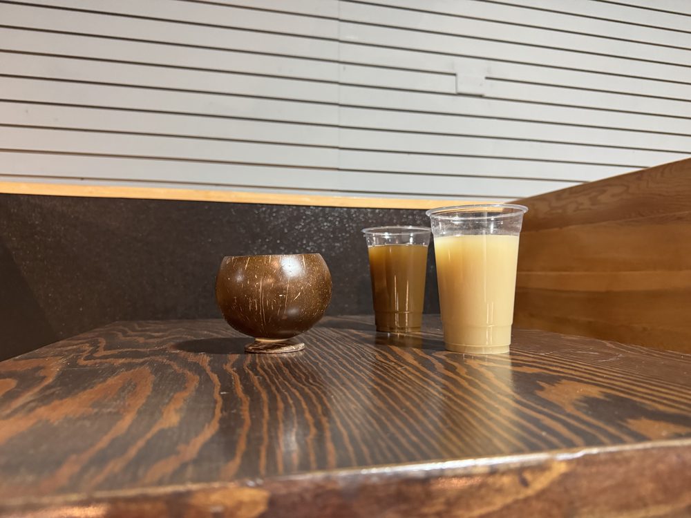 Kava drinks on the bar at Gaia's